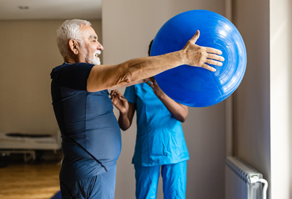 Retired man exercising 