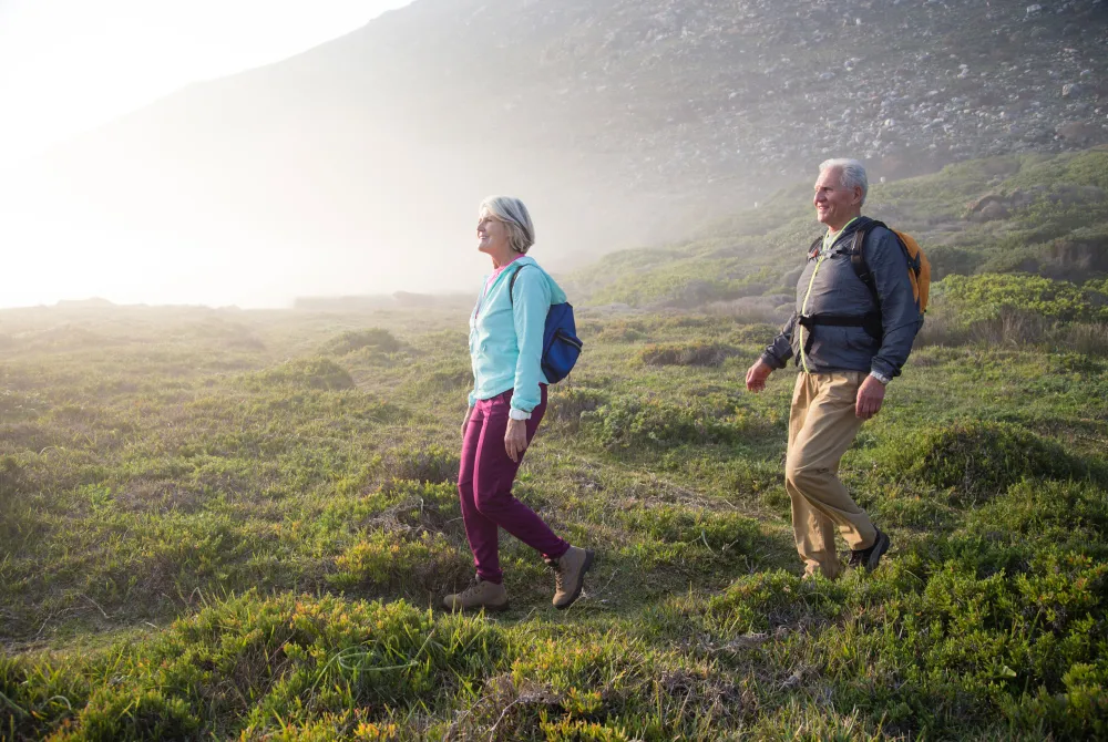 mature couple hiking