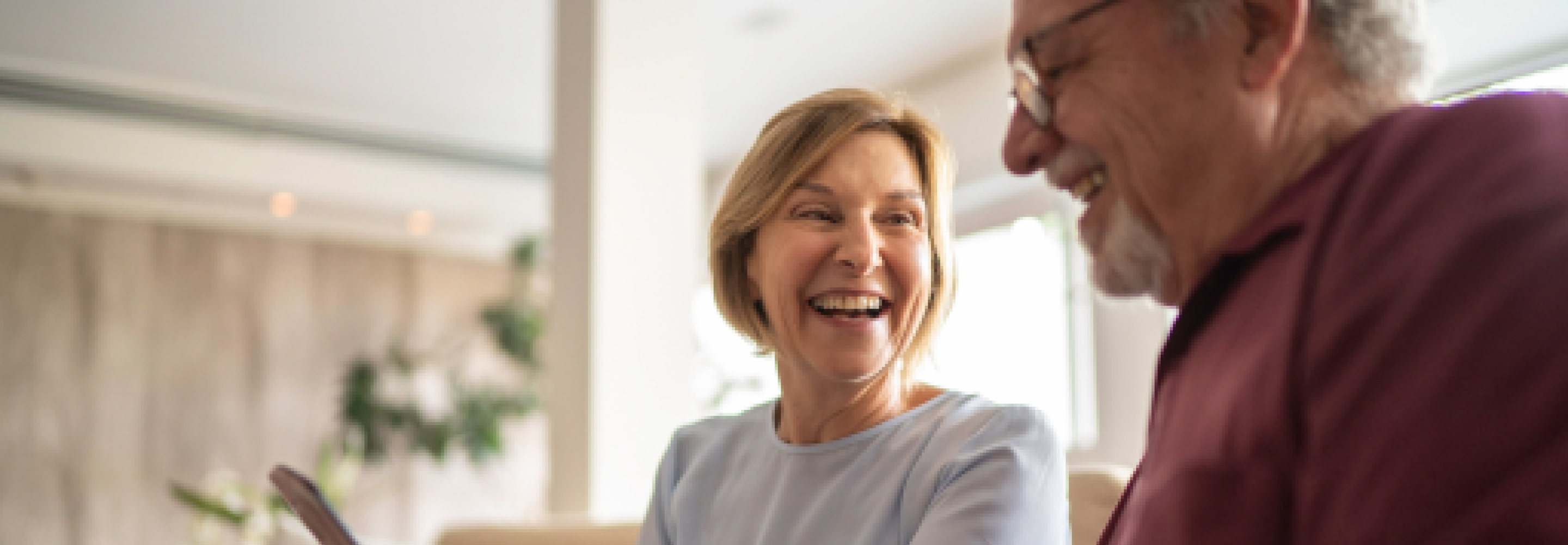 Retired couple smiling