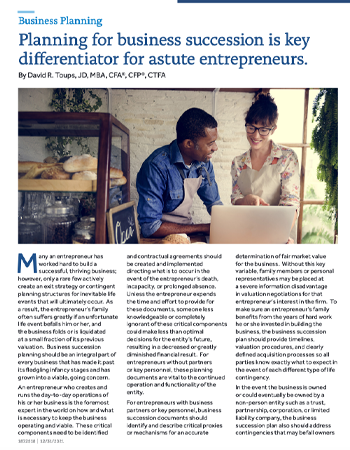 Planning for business succession is key differentiator for astute entrepreneurs