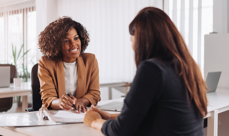 woman meeting with a financial professional