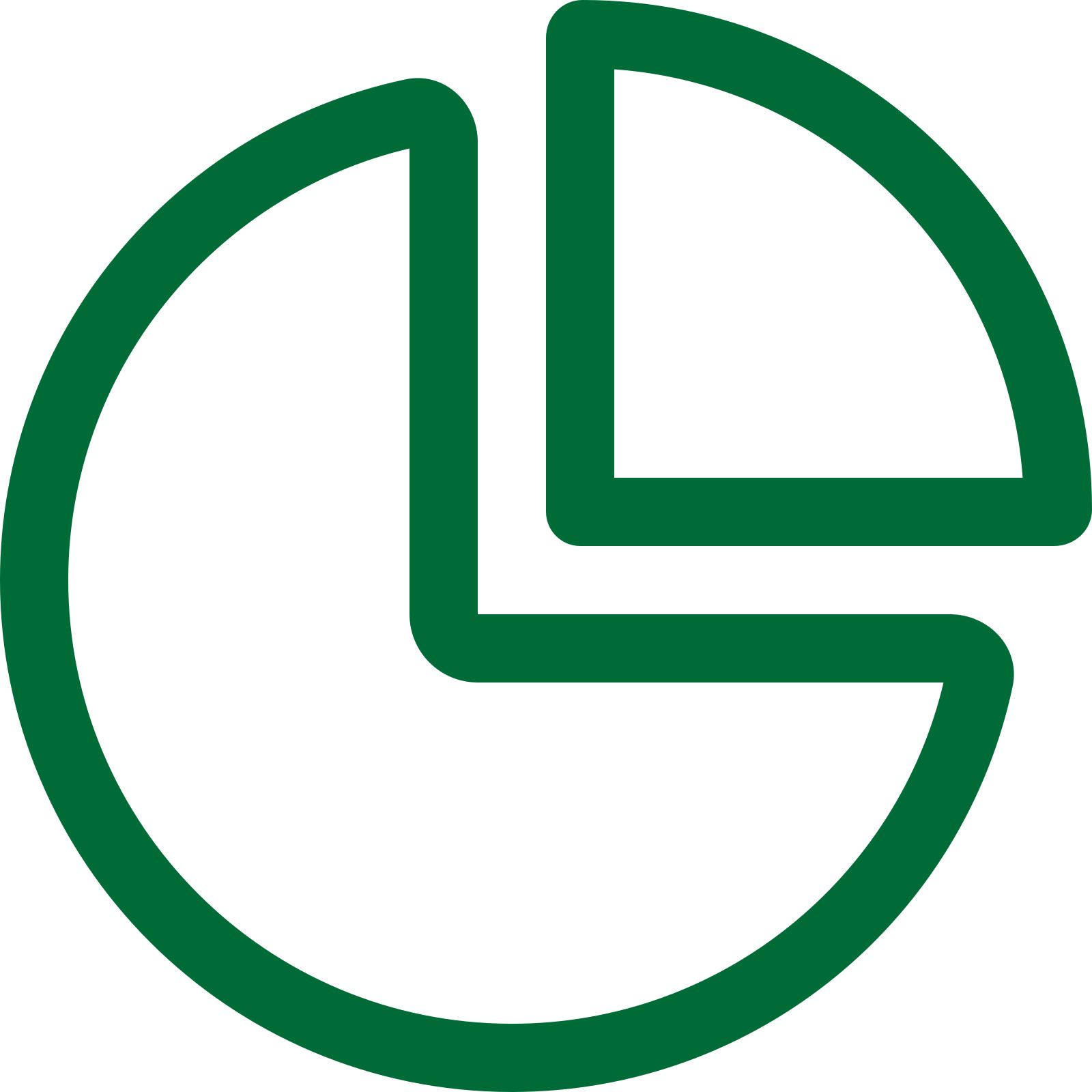 Green pie chart icon