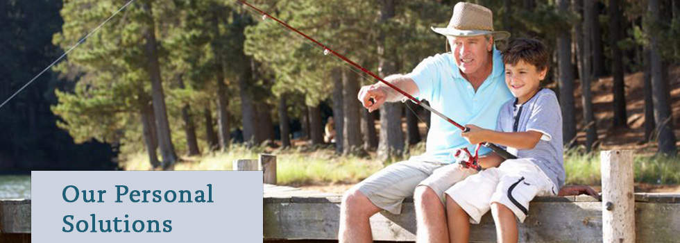 grandfather and grandson fishing together