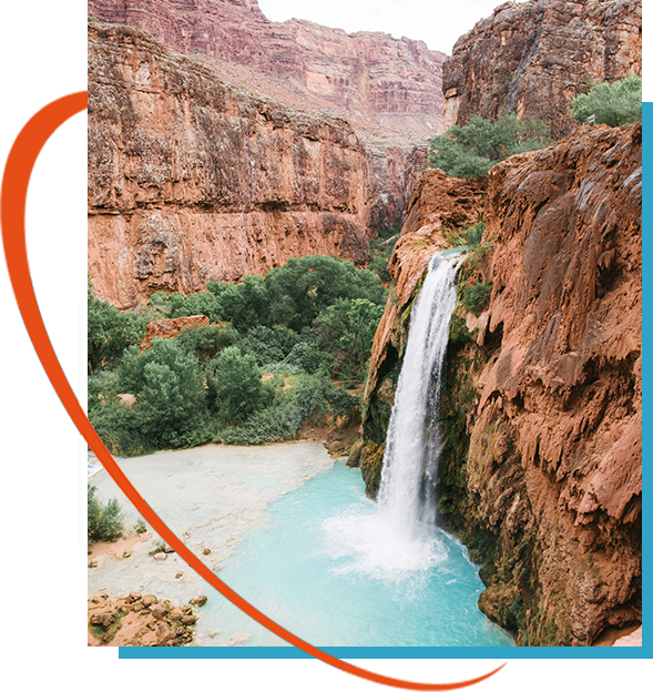 waterfall in a canyon