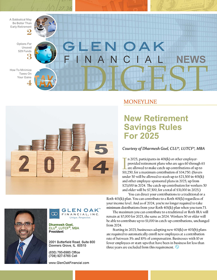 New Retirement Savings Rule For 2025