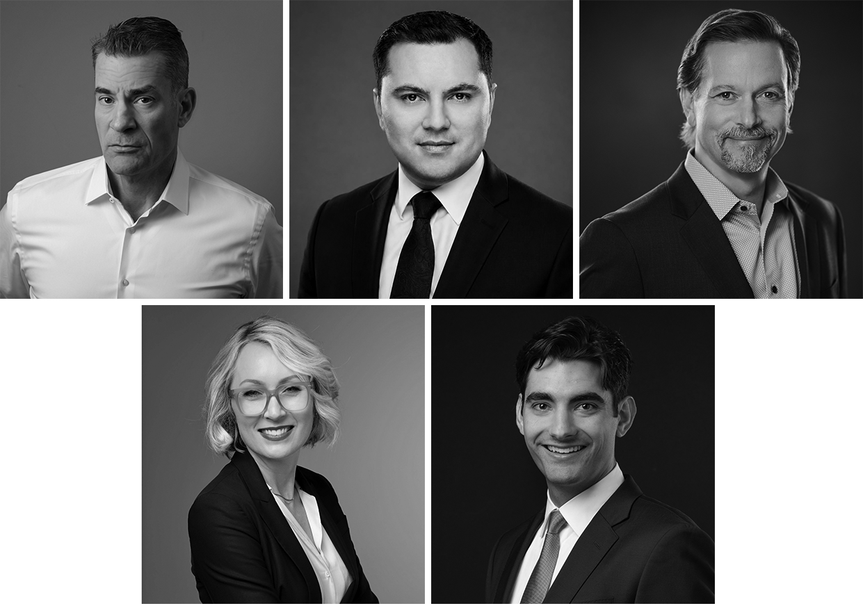 Group of headshots - Doug, DJ, Curt, Kristin and Frank