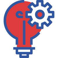 lightbulb and gear icon