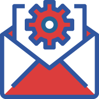 Letter with gear icon