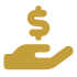 hand holding dollar icon