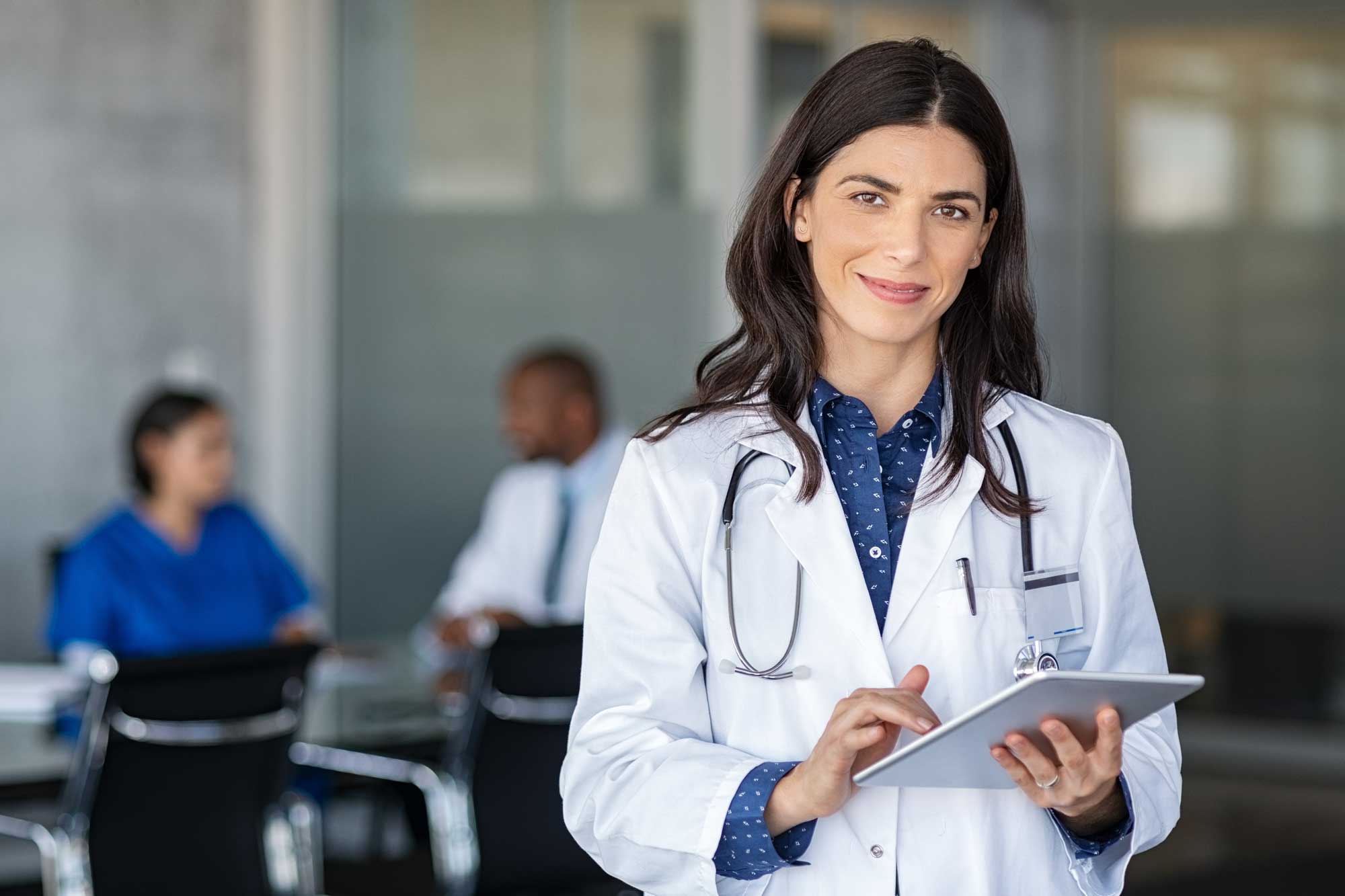 Doctor holding tablet