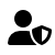 user with a shield icon
