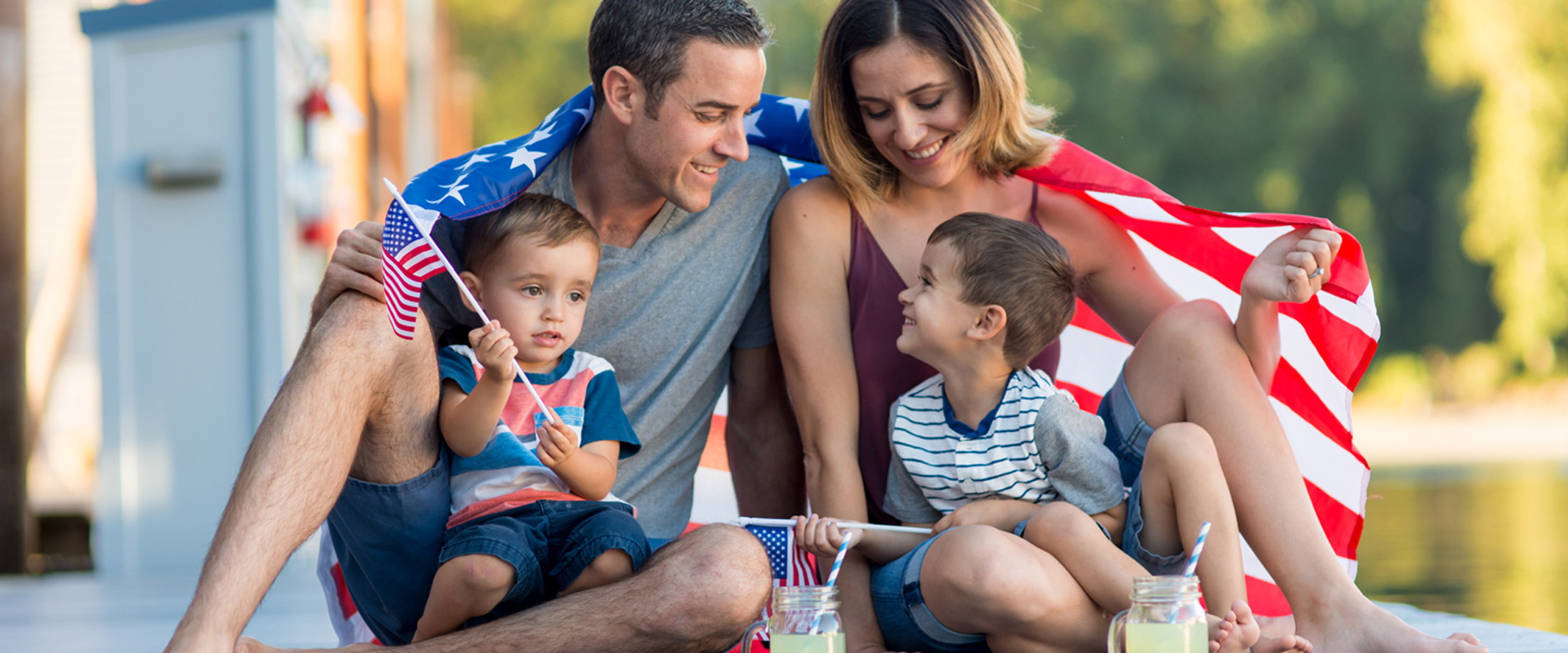 The American flag-themed Happy family