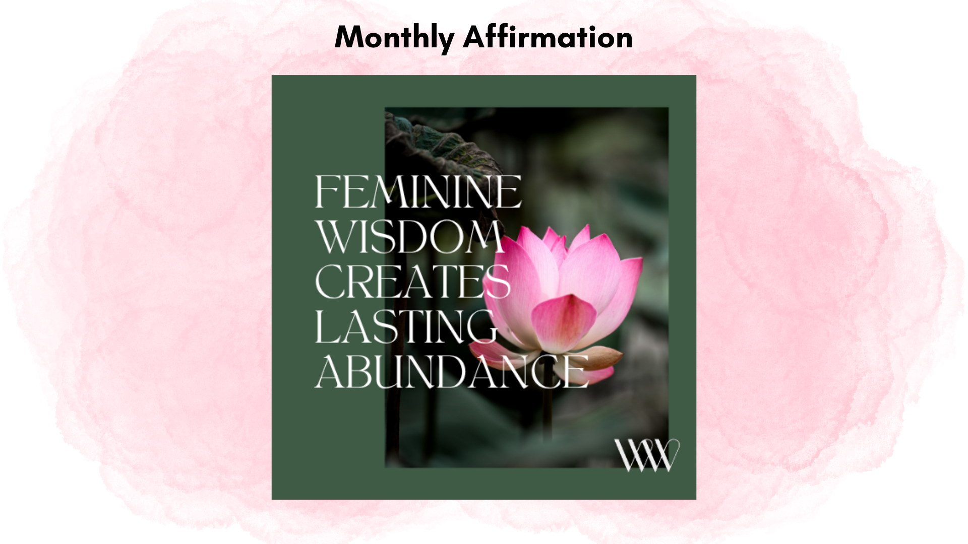 Monthly affirmation May