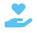 Icon of a heart hovering over an open hand