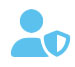 Icon of a person and a shield 