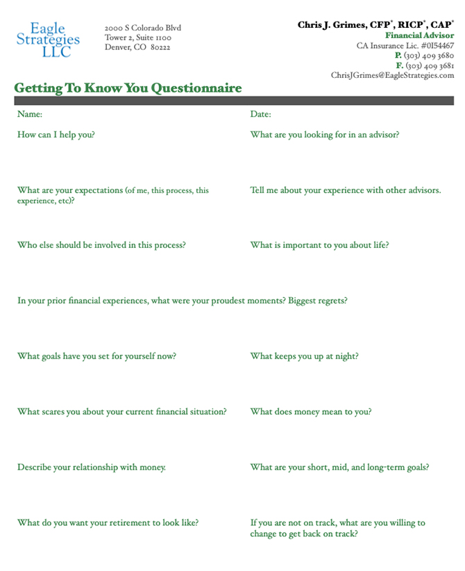 Getting To Know You Questionnaire Thumbnail image