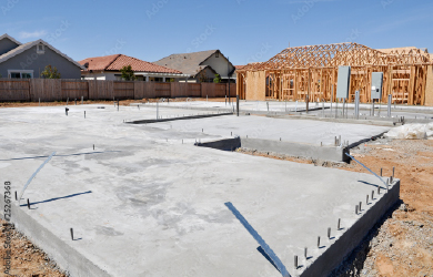 image of residential slab foundation in new construction
