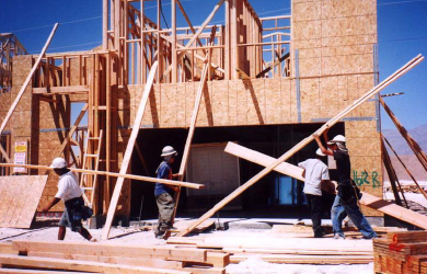 image of residential wood framing in new construction