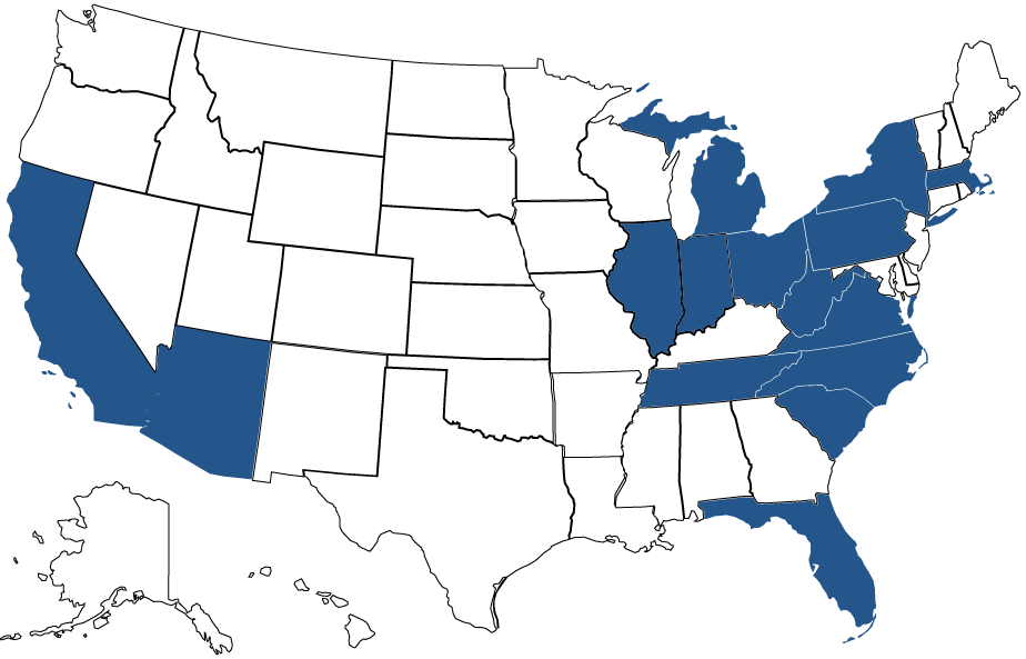 Where We Do Business map