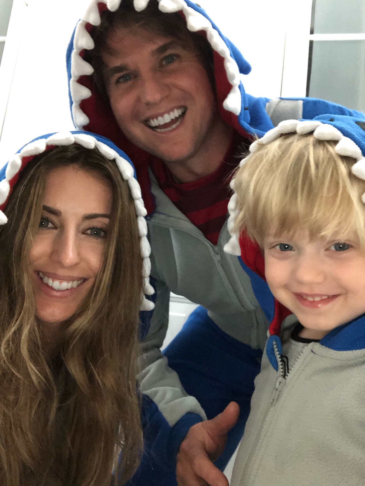 Jennifer McClintock family shark hoodie