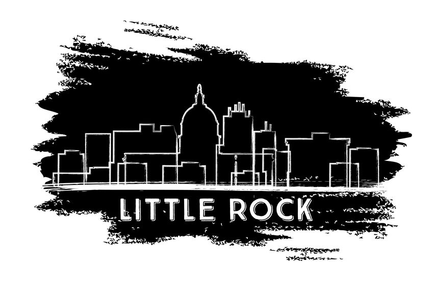 black and white city skyline sketch