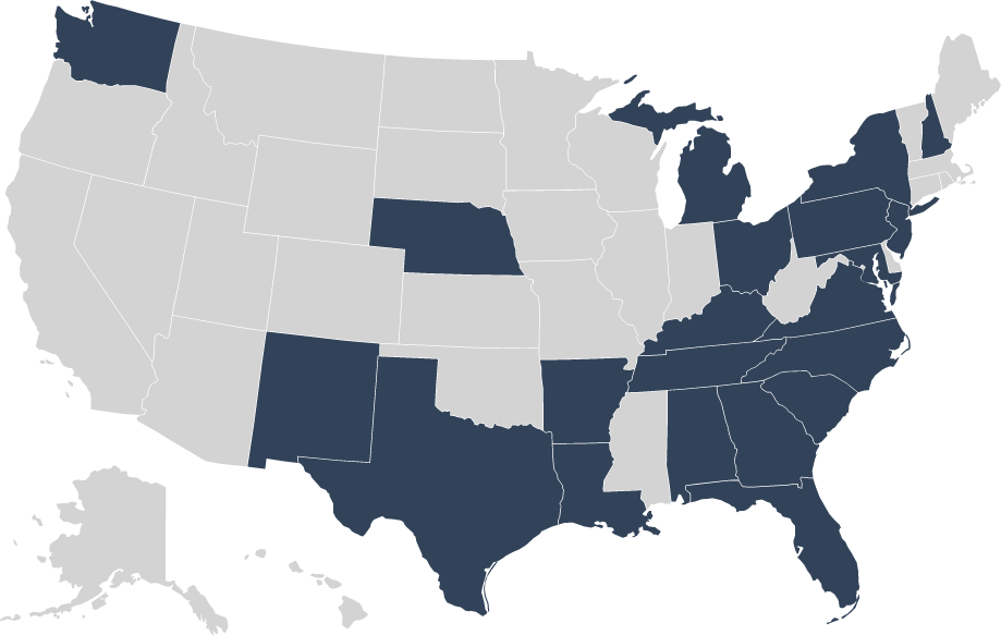 Where We Do Business map