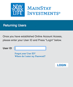 Login > Mainstay Investments > Login Screen