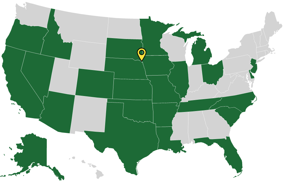 US Map of States Kruse is Licensed In