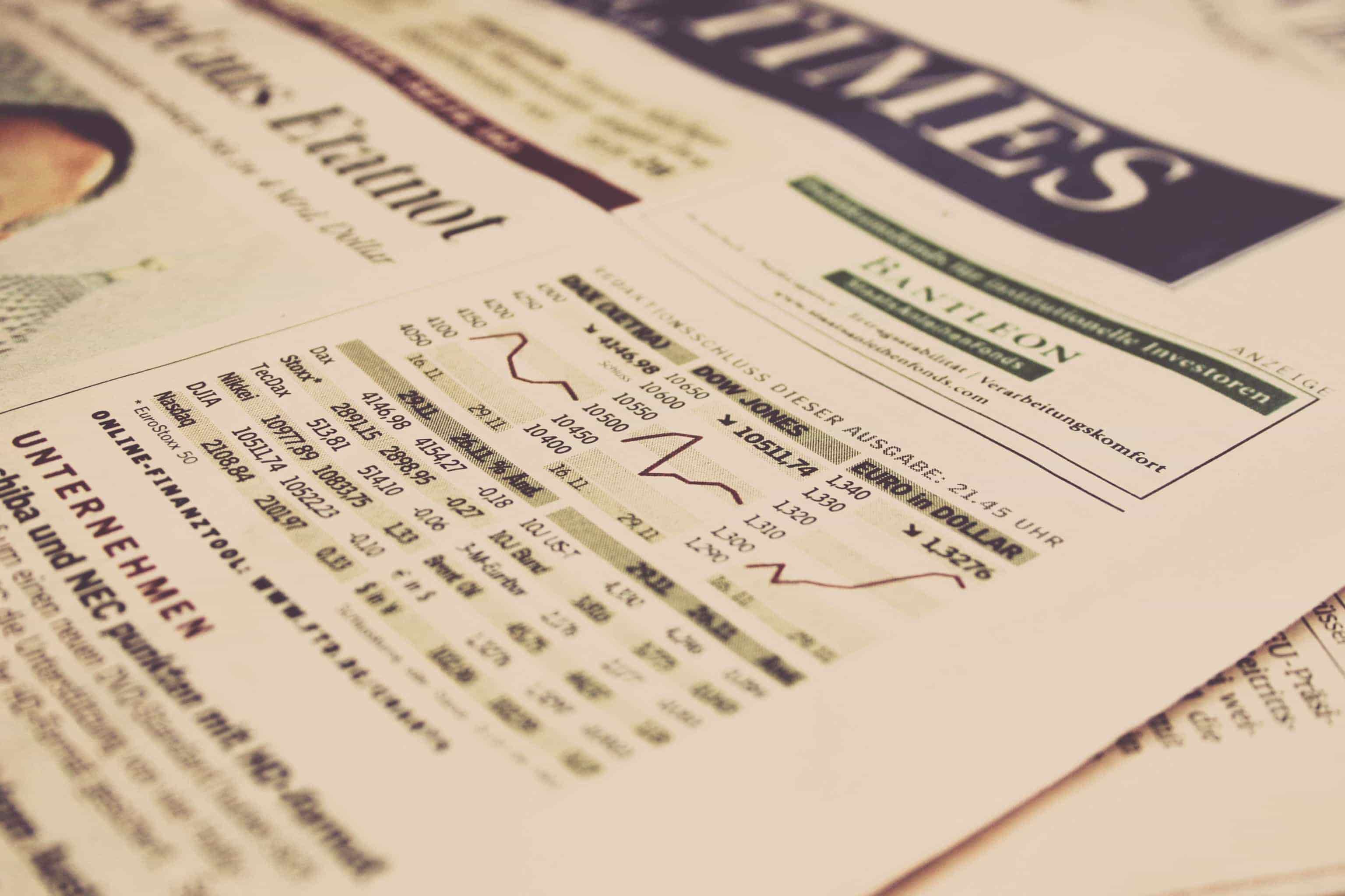Close Up of Financial Publication Image