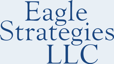 Eagle Strategies Logo On Light Blue Background