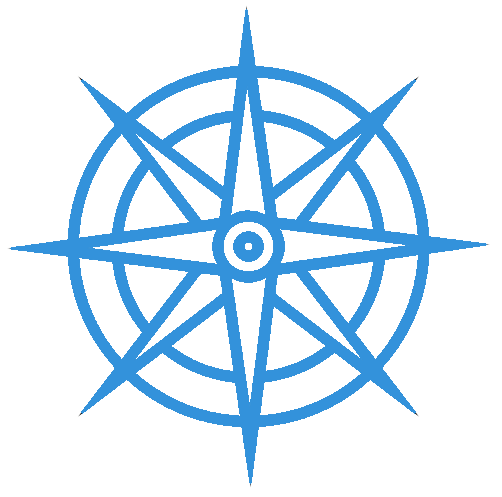 Compass Rose Graphic Blue