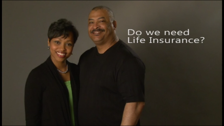 Image of African American Couple with "Do we need Life Insurance" Type