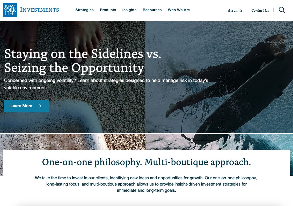NYL Investments Homepage Screenshot Image