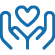 hands holding heart icon