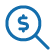 magnifying glass dollar icon