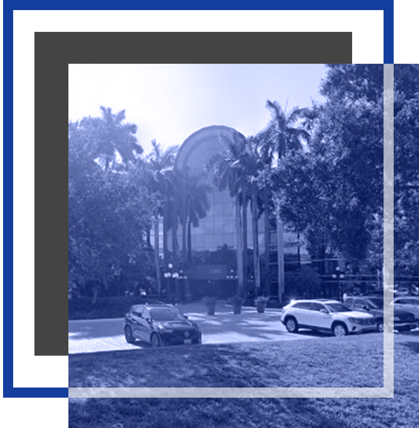 A stylized image of The Bridge Group's office building