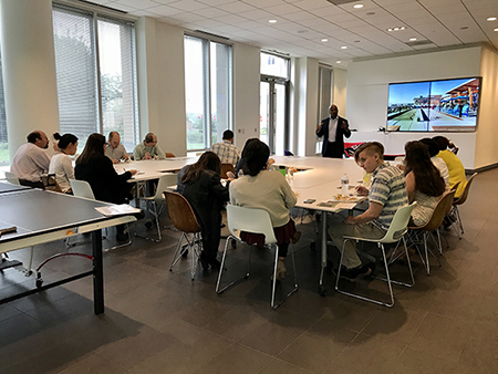 Workshop seminar group in conference room