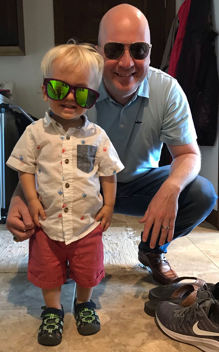 Rich Maus With Son Both Wearing Sunglasses Image