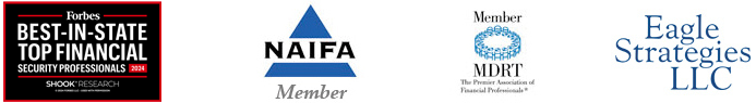 Photo showcasing: Forbes, NAIFA, MDRT, and Eagle Strategies
