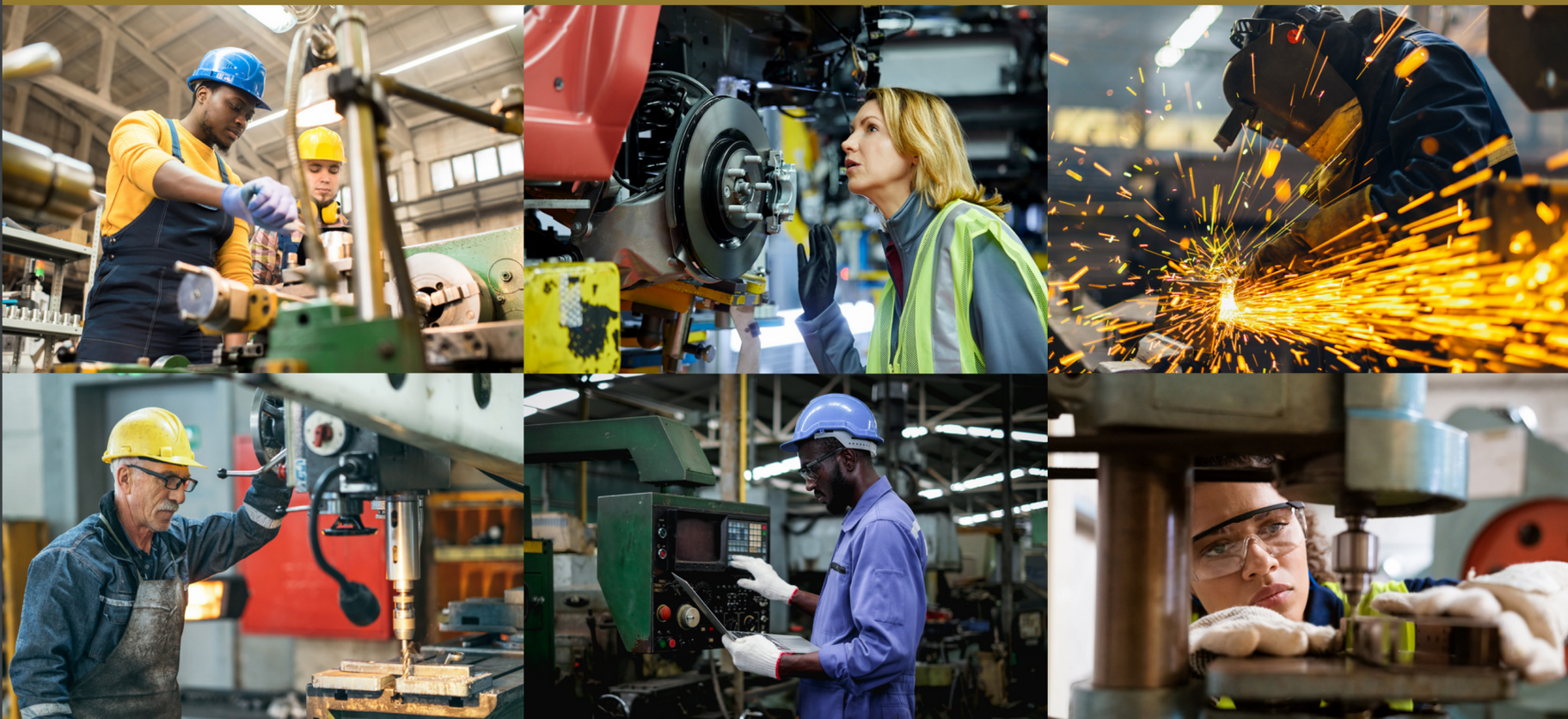 photo collage of manufacturing clients