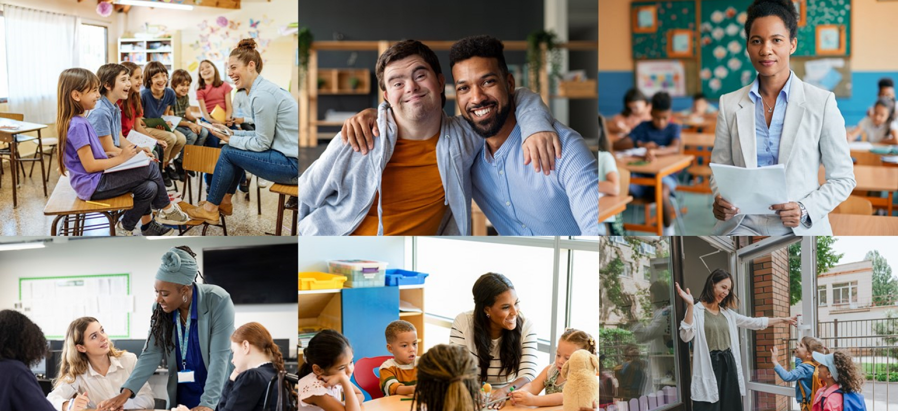 photo collage of teacher clients