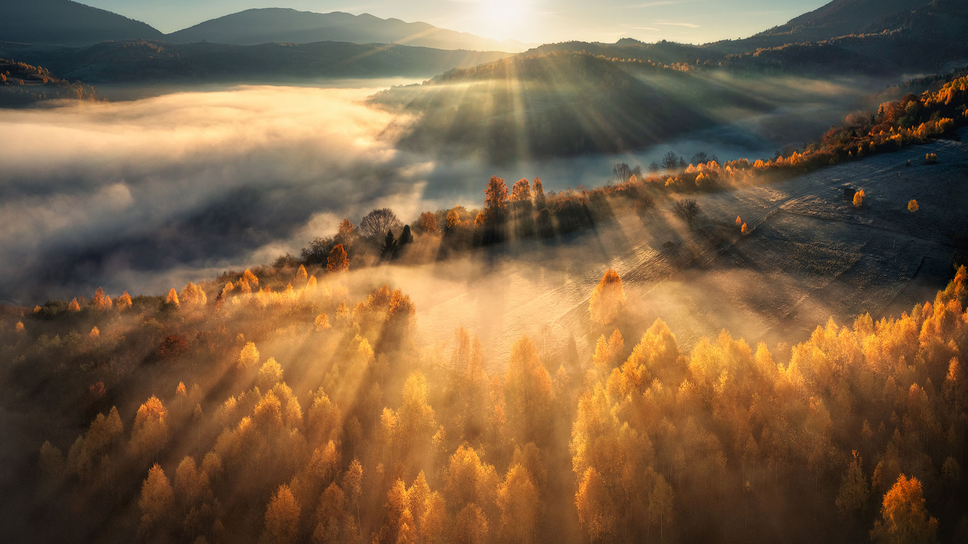 Mountains with fog