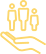 Hand holding people icon
