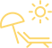 Beach chair with umbrella icon