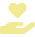 Icon of a heart hovering over an open hand