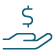 hand holding dollar icon