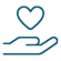 hand holding heart icon