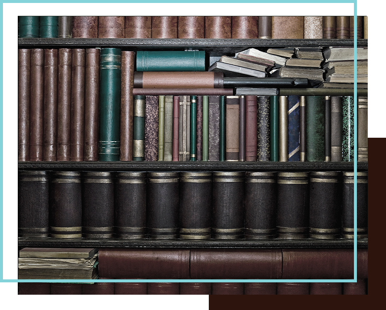 Bookshelf full of books