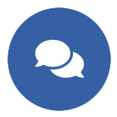 two conversation bubbles