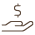 hand holding dollar icon dark